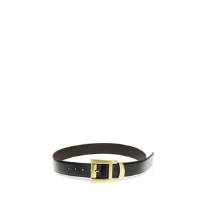 Versace Schwarzer Kalbsleder Bos Taurus Gürtel Regular