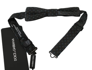 Dolce & Gabbana Graue Gemusterte Herrenfliege Papillon 100% Seide