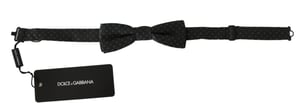 Dolce & Gabbana Graue Gemusterte Herrenfliege Papillon 100% Seide