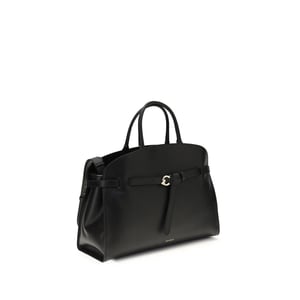 Coccinelle Schwarze Kalbsleder Bos Taurus Handtasche