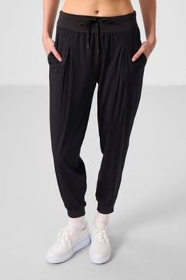 Hüftlange dünne Jersey-Jogginghosen mit Tasche