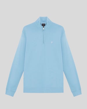 Superfeiner Baumwoll-Pullover mit 1/4-Reißverschluss