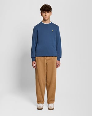 Baumwoll-Pullover mit Rundhalsausschnitt