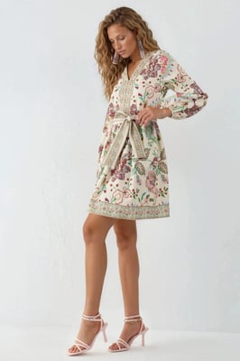 Gemustertes A-Linien-Minikleid