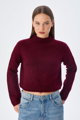 Damen Gestrickter Pullover mit verkürztem Schnitt