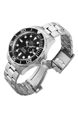Invicta Pro Diver 12562 Herrenuhr - Quarzwerk - Edelstahl mit schwarzem Zifferblatt - 47 mm