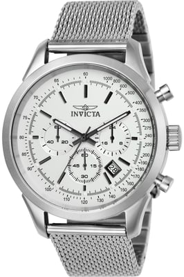 Invicta Speedway 25222 Herren Uhr - Quartz Bewegung - Edelstahl mit Silbernem Zifferblatt - 45 mm