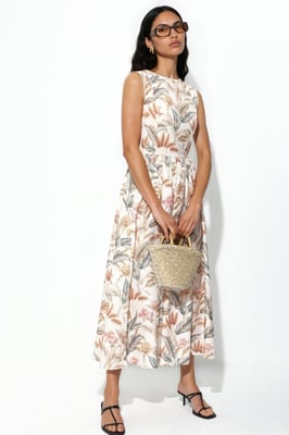 Baumwollkleid mit Spitzen details