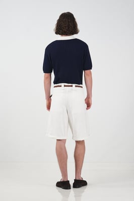 Hochtaillierte weite Baumwoll-Chino-Shorts