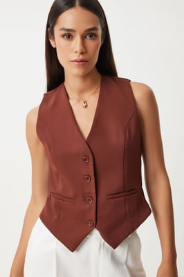 Crop-Button-Weste