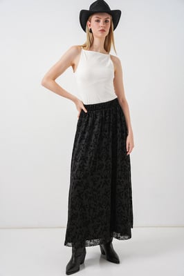 Blumenkleid Hohe Taille Maxi-Rock