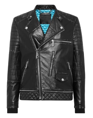 Leder Biker-Jacke