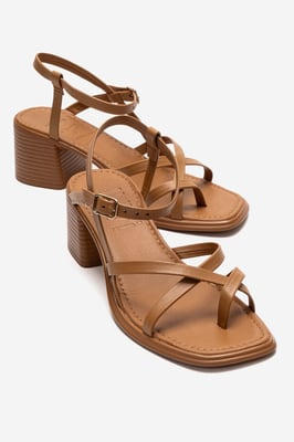 Lavish Leder Blockabsatz Sandale (Damen)
