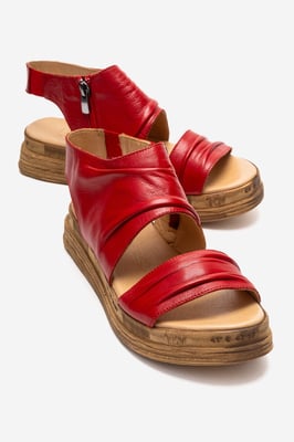 Lunas Leder Side-Zip Flach Absatz Sandale