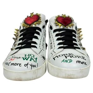 Dolce & Gabbana Bedruckte Portofino Sneaker aus weißem Leder