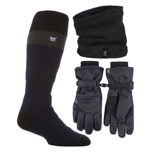 Herren Ski-Set mit Halswärmer, Handschuhen und thermischen Ski-Socken für die Winterkleidung