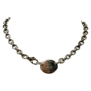 Tiffany & Co. Rückkehr zu Tiffany Oval Tag Halskette aus Sterlingsilber