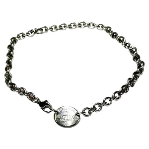 Tiffany & Co. Rückkehr zu Tiffany Oval Tag Halskette aus Sterlingsilber