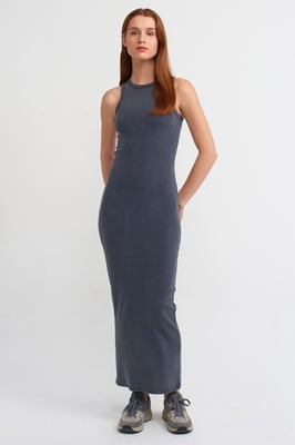 Rippendes Bodycon-Maxikleid