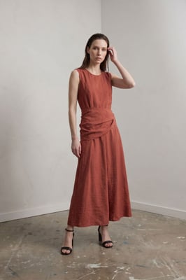 Ärmelloses A-Linien Midi-Kleid