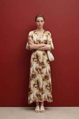 Abstraktes Print-Midi-Kleid