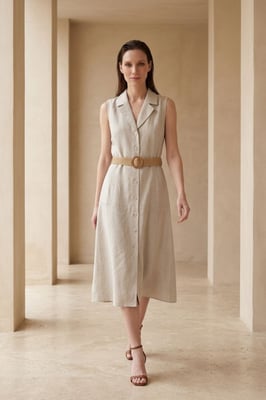 Ärmelloses Midi-Hemdkleid