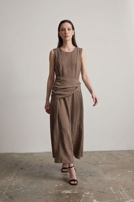 Ärmelloses A-Linien-Midi-Kleid