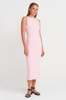 Ärmelloses Midi Bodycon Kleid mit Schlitz