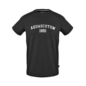 Aquascutum - T-Shirt für Herren, Rundhalsausschnitt (Schwarz)