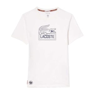 Lacoste - "Roland Garros Edition" T-Shirt für Herren/Damen Unisex, Regulär (Weiß)