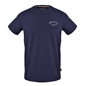 Aquascutum - "London" T-Shirt für Herren, Regulär (Marine)