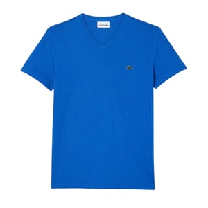 Lacoste - "Pima" T-Shirt für Herren, V-Ausschnitt, Leicht (Blau)