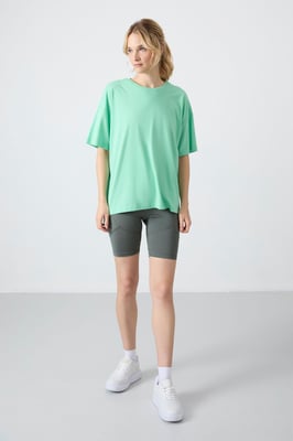 Oversized Baumwoll-Modal Rundhals-T-Shirt
