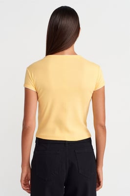 Damen Slim Fit Baumwoll-Crop-T-Shirt