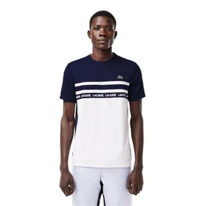 Lacoste - T-Shirt für Herren, Piqué (Weiß/Dunkles Marineblau)