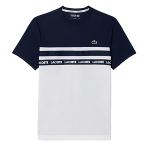 Lacoste - T-Shirt für Herren, Piqué (Weiß/Dunkles Marineblau)