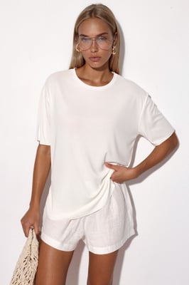 Lockere Passform Crew-Neck T-Shirt