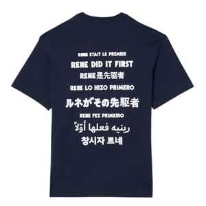 Lacoste - "Rene Did It First" T-Shirt für Herren, Baumwolle, Regulär (Dunkles Marineblau)