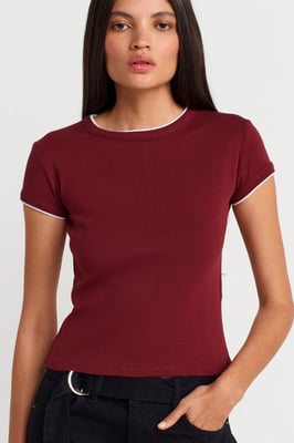 Damen Slim Fit Baumwoll-Crop-Top