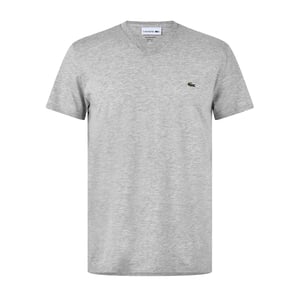 Lacoste - "Pima" T-Shirt für Herren, V-Ausschnitt, Leicht (Silbergrau)