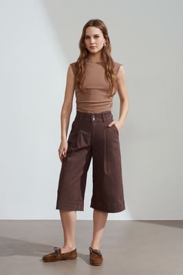 Hüfthohe Weite Jeansshorts