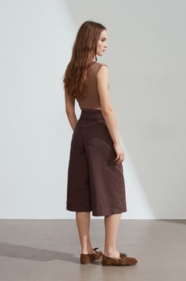 Hüfthohe Weite Jeansshorts