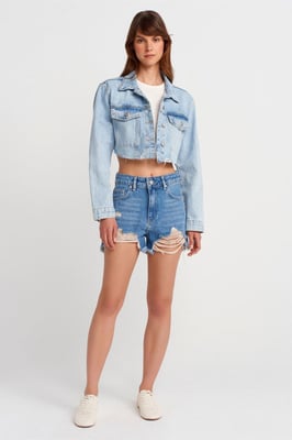 Damen Hochgeschnittene Denim-Shorts