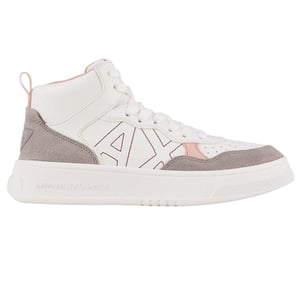 Armani Exchange - Blockfarben High Top Turnschuhe für Damen (Weiß/Pink)