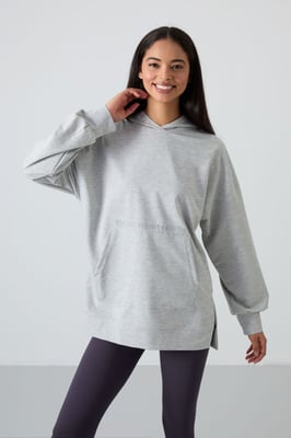 Übergroßer bedruckter Kapuzenpullover