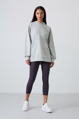Übergroßer bedruckter Kapuzenpullover