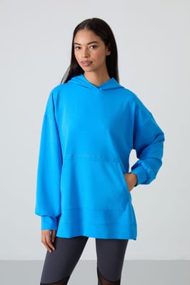 Übergroßer bedruckter Kapuzenpullover