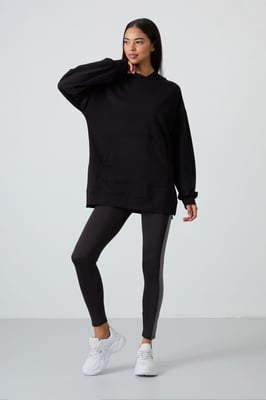 Übergroßer bedruckter Kapuzenpullover
