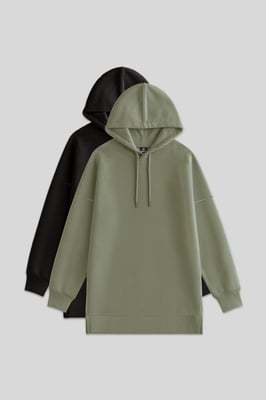 Übergroßes Sweatshirt mit Kapuze und Tasche