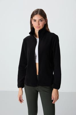 Damen Plüsch Zip-Front Sweatshirt